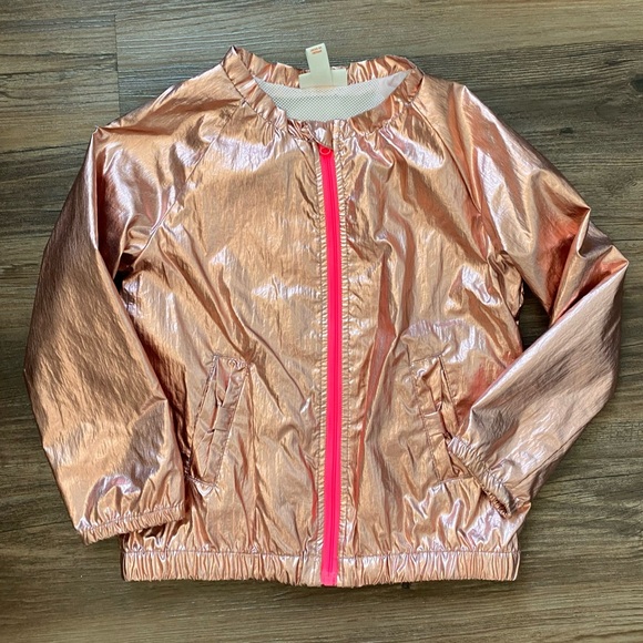Girls’ Pink Metallic Jacket - Picture 1 of 4